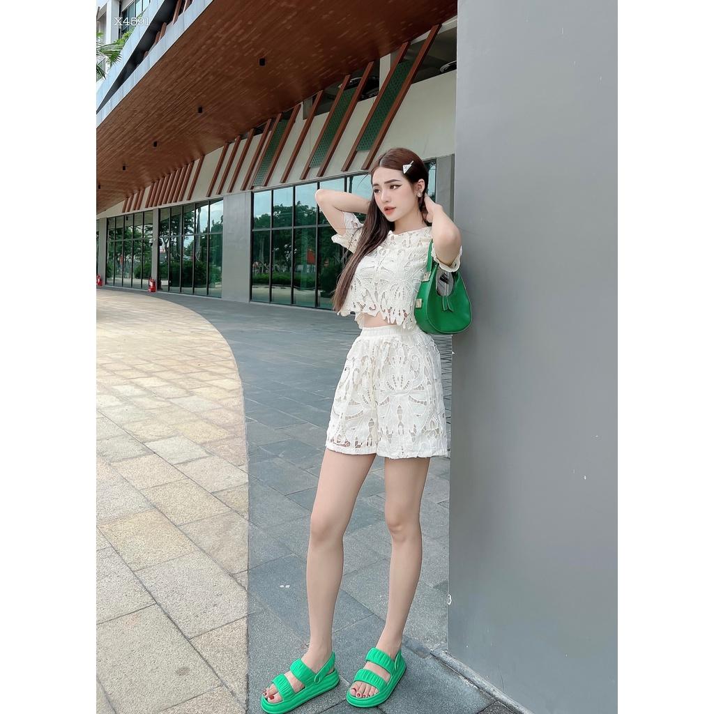 SET ÁO REN NỔI KÈM SHORT