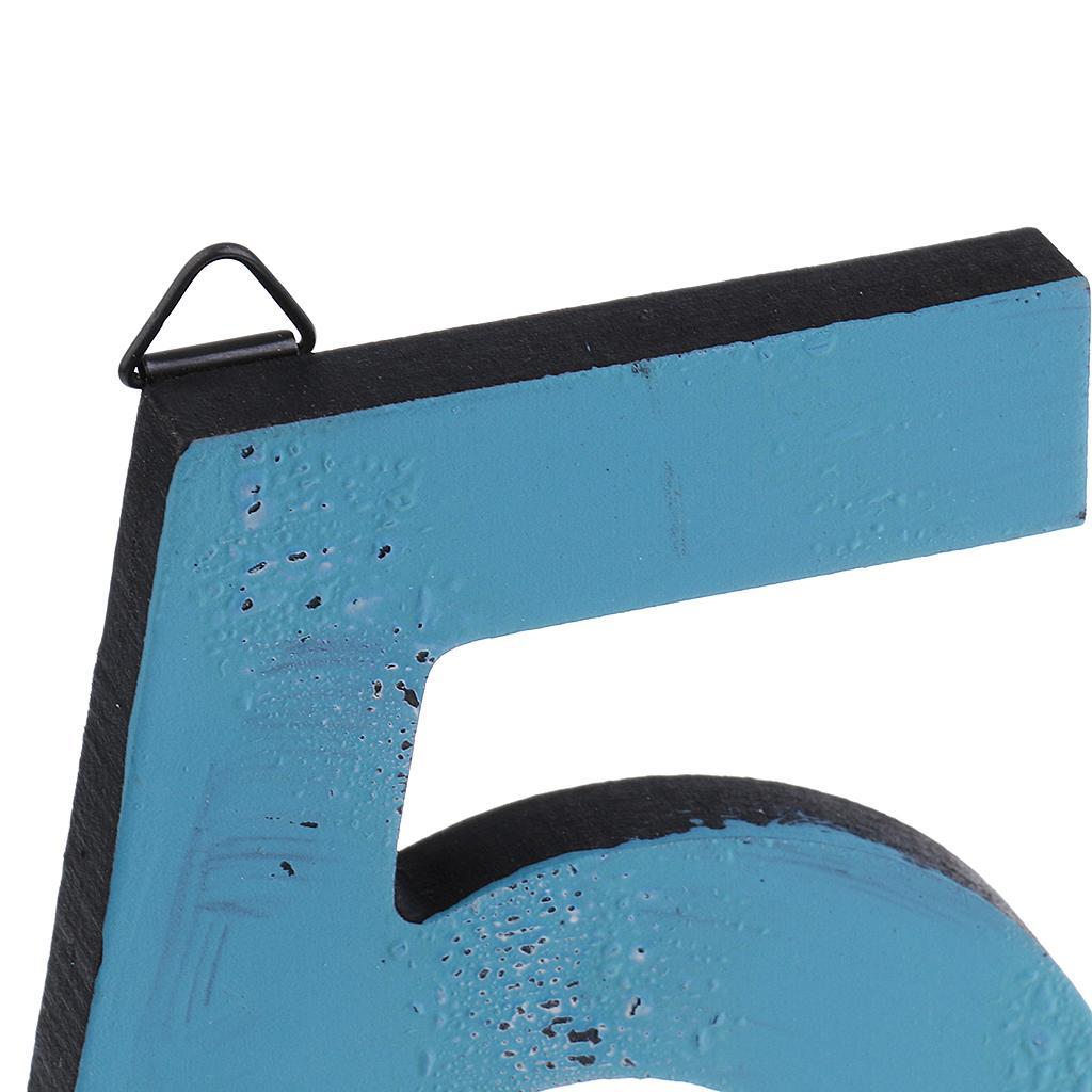 Wooden Number Wall Hooks Bathroom Door Hanger for Key Clothes Bag Home Decor
