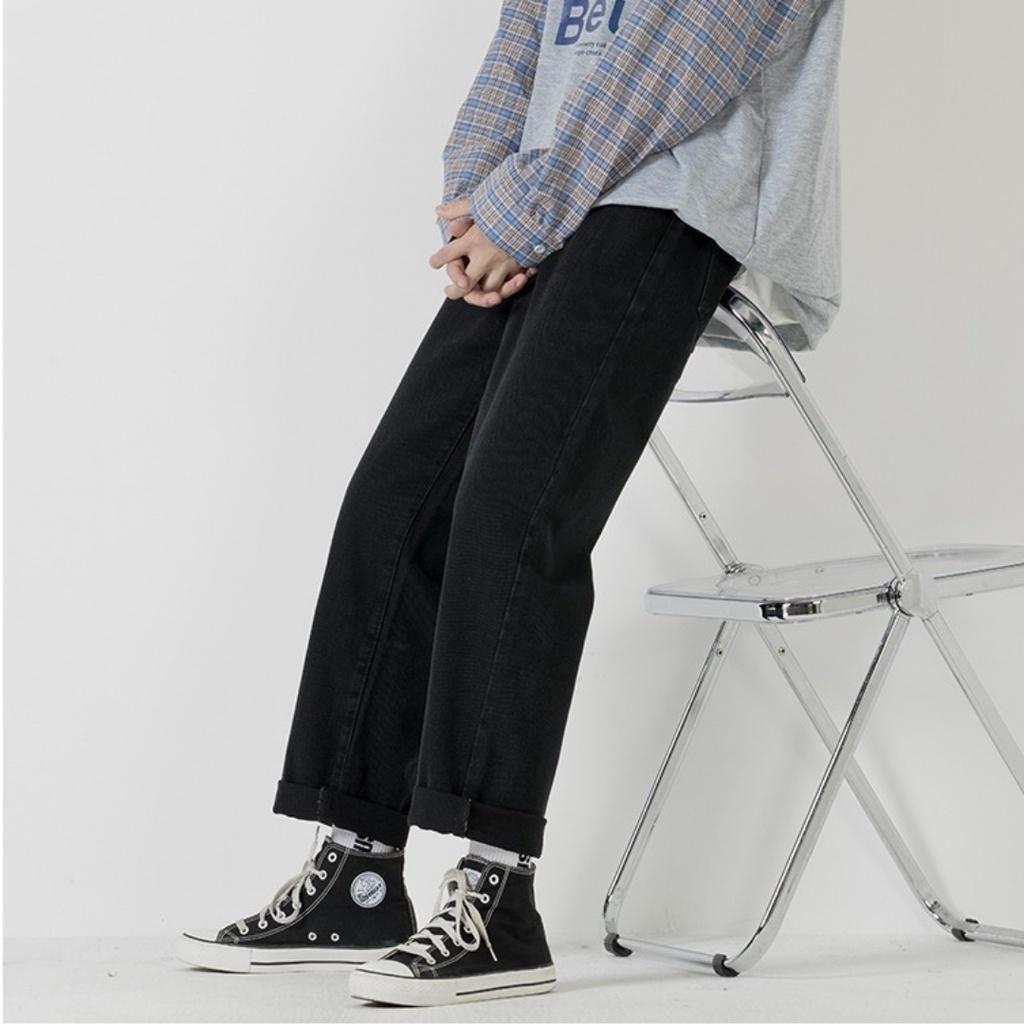 Quần bò jean nam ống suông rộng, quần baggy nam nữ TR01 vải jeans cao cấp không phai màu
