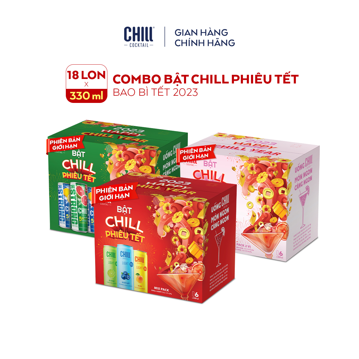 Combo 3 thùng Chill Cocktail mix trọn vị -18 lon x 330ml