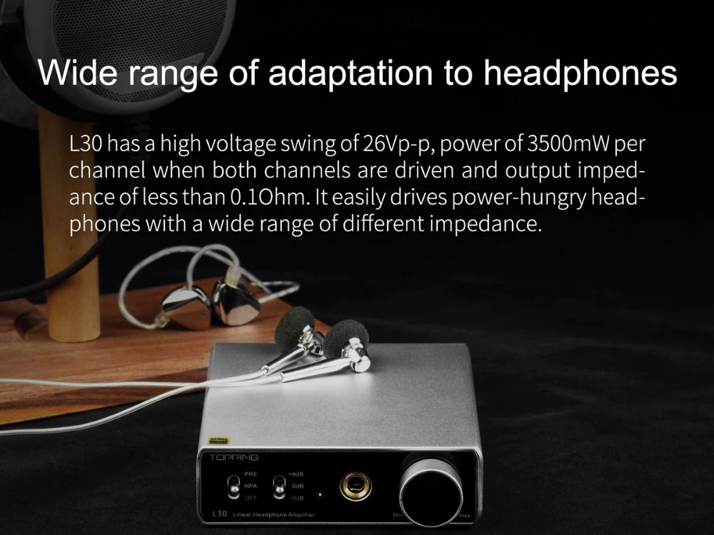TOPPING L30 Headphone Amplifier 6.35MM NFCA HiFi RCA Hi-Res pre-amp preamplifier for E30 DAC - Hàng Chính Hãng