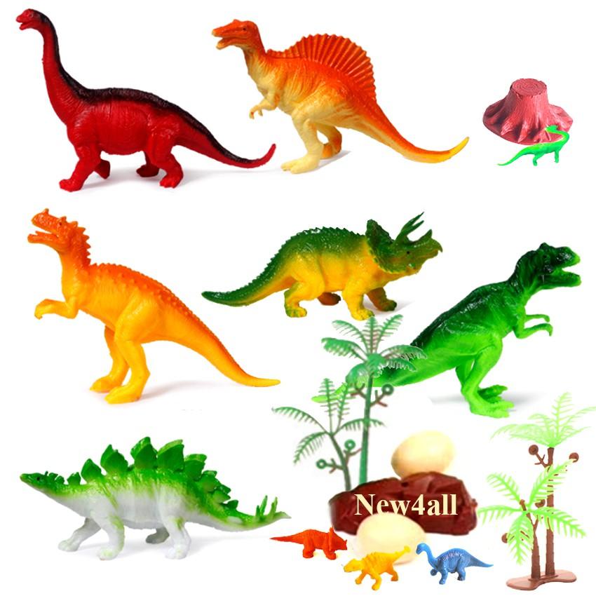 Hộp đồ chơi mô hình Khủng Long 16 chi tiết (5-17 cm) New4all Dinosaur Century bằng nhựa đặc cho bé