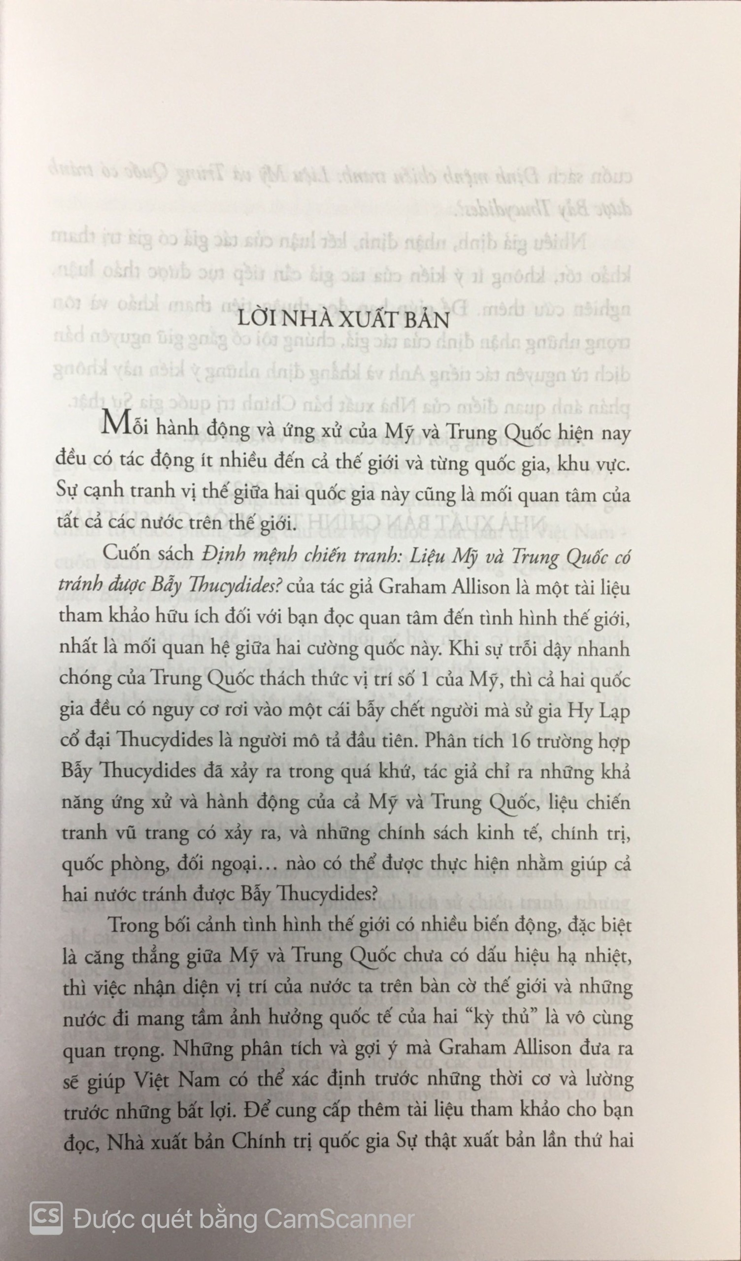 Định mệnh chiến tranh - Liệu Mỹ và Trung Quốc có tránh được bẫy Thucydides ? ( xuất bản lần thứ hai)