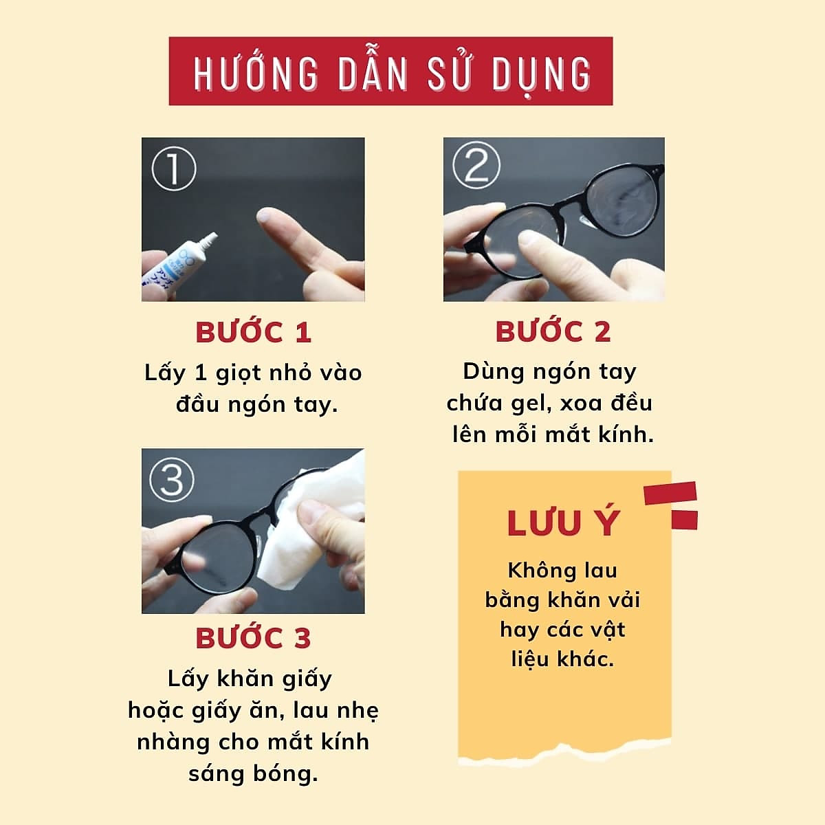 Gel lau kính Anti Fog chống bám hơi nước sương mù cho mắt kính cận kính lặn