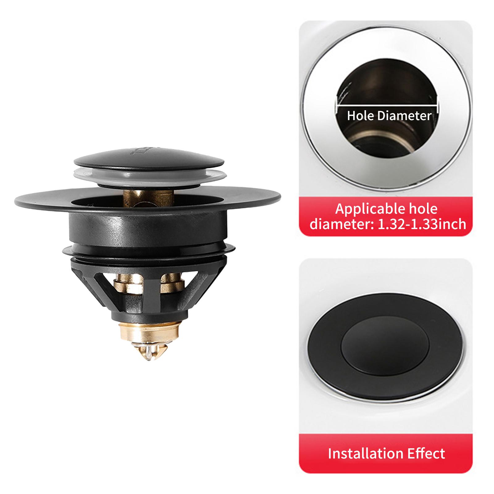 Nút lọc chìm có thể bật lên bồn rửa mặt lavabo nhà tắm bằng thép không gỉ, ngăn tóc và vật thể lạ, thoát nước