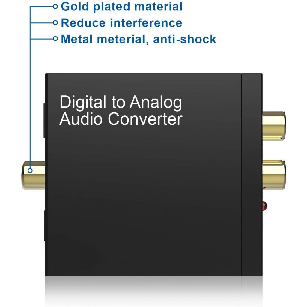 192KHz Digital to Analog Audio Converter DAC Digital SPDIF Optical to Analog L/R RCA Converter Toslink Optical to 3.5mm Jack Adapter for HD DVD PS4