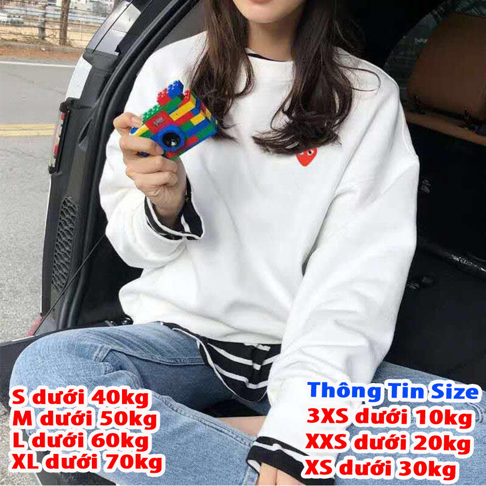 Áo sweater nam nữ thêu tim đỏ thời trang thu đông 4YOUNG