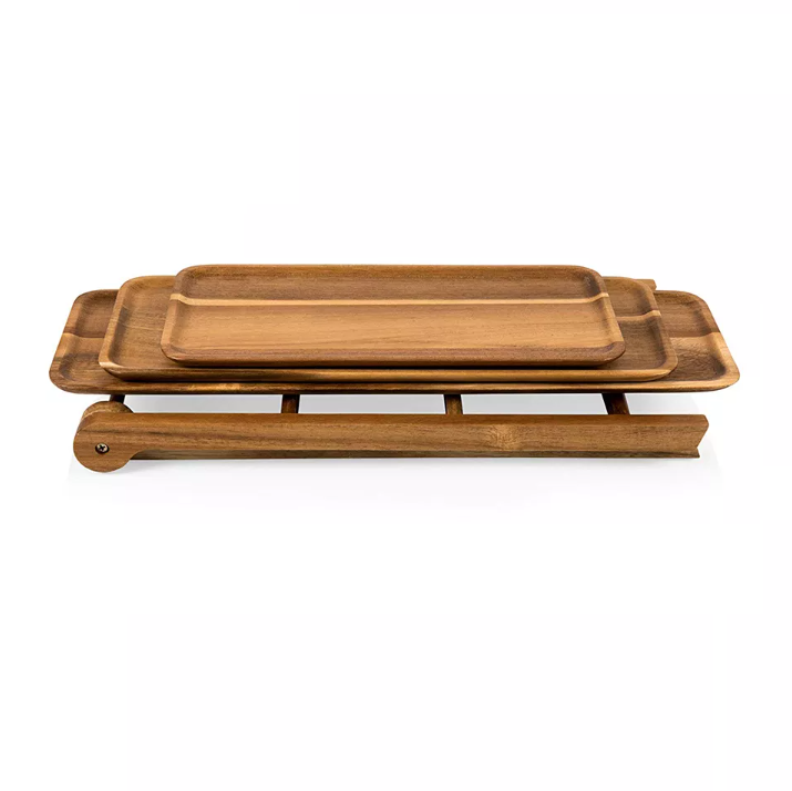 Khay Gỗ Bàn Tiệc 3 Tầng Serving Cascading Tray