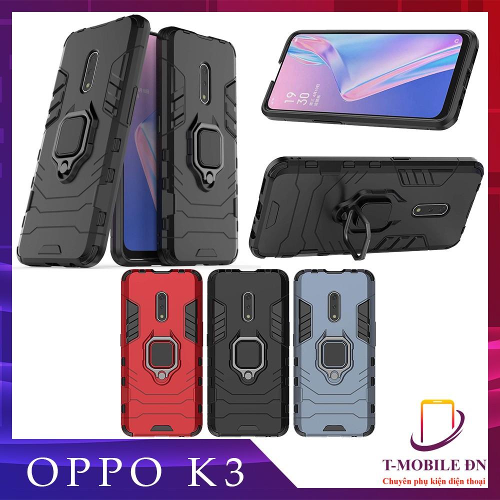 Ốp lưng cho Oppo K3 iron man chống sốc kèm nhẫn xoay chống xem video bảo vệ camera