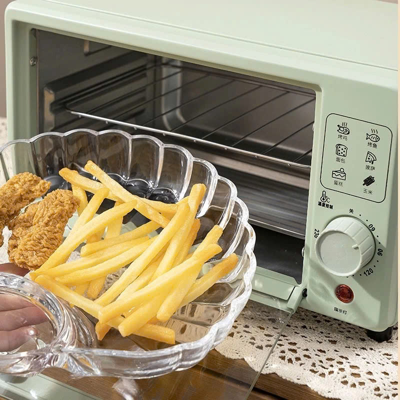 Đĩa Vỏ Sò Thủy Tinh, Đĩa Thuỷ Tinh Đựng Đồ Ăn Đường Kính 24cm Có Khay Đựng Nước Chấm Đĩa Salad, Trái Cây - HÀNG CHÍNH HÃNG MINIIN