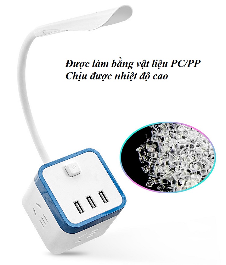 Ổ cắm đa năng hình khối Rubik Tích Hợp Đèn Ngủ Và Ổ Cắm USB