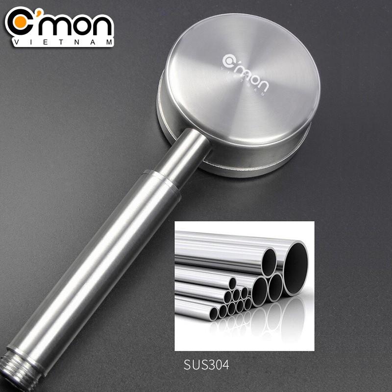 Bộ vòi sen siêu tăng áp 400% C'MON TS-01 + dây sen inox + cài sen (bạc)