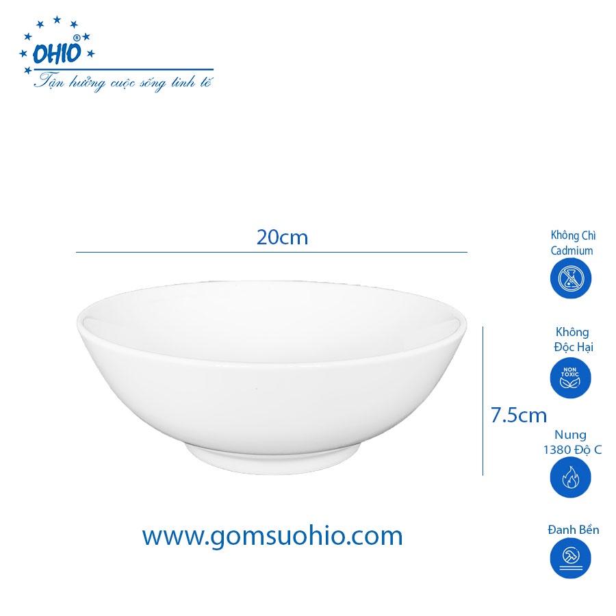 Tô Khum 20cm Sứ Trắng OHIO