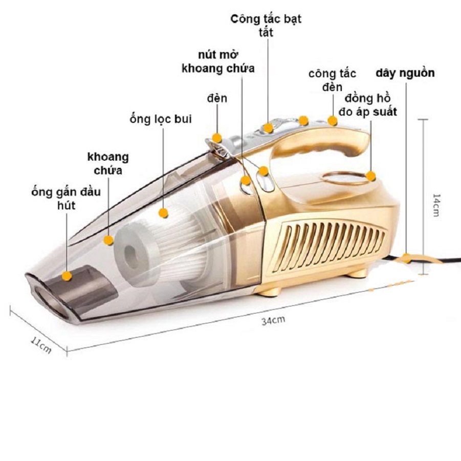 MÁY HÚT BỤI ĐA NĂNG 4IN1 CHO XE HƠI