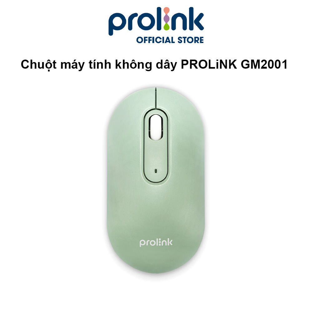 Chuột Máy Tính Không Dây Prolink Gm2001 Chống Ồn, Kháng Khuẩn, Độ Nhạy Cao, Tiết Kiệm Pin Dành Cho Pc, Laptop - Hàng Chính Hãng - Màu Ngẫu Nhên - Xanh Bạc Hà