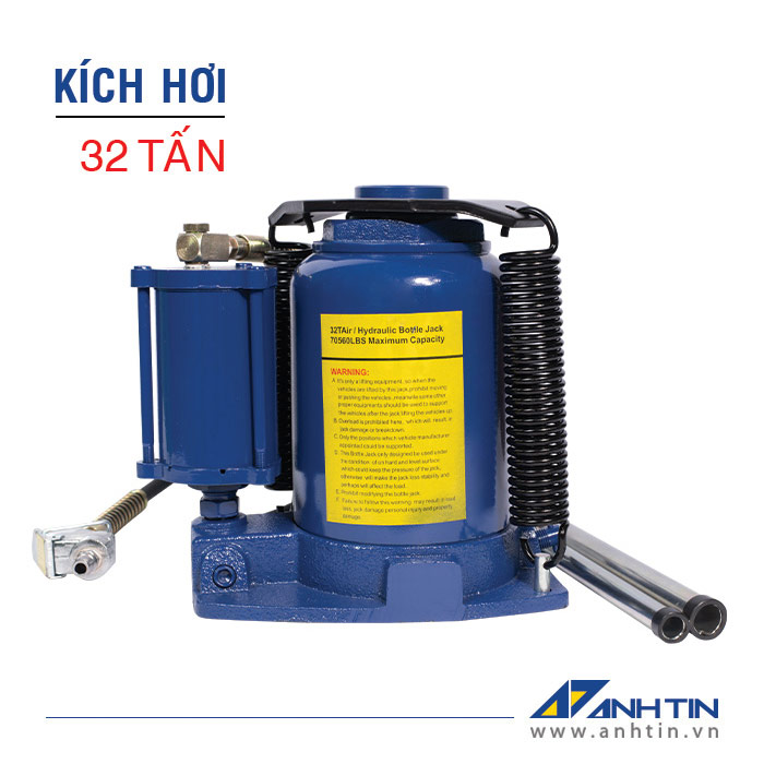 Kích hơi 32 tấn | Kích thủy lực dùng hơi | Con đội hơi 32 tấn | Cao 260mm | Chiều cao nâng 155mm