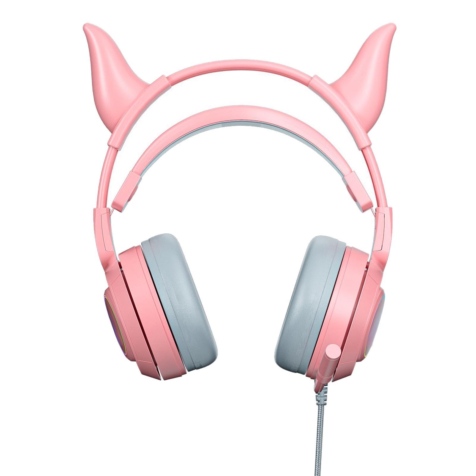 Wired Gaming Headset, Lighting with Ear Headphones for Laptop Desktop