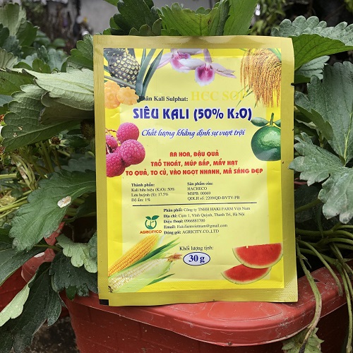 Phân Kali Sunphat: Siêu Kali (50% K2O) Giúp cây Ra Hoa, Đậu Qủa, Mẩy Hạt, To Qủa- Củ gói 50g