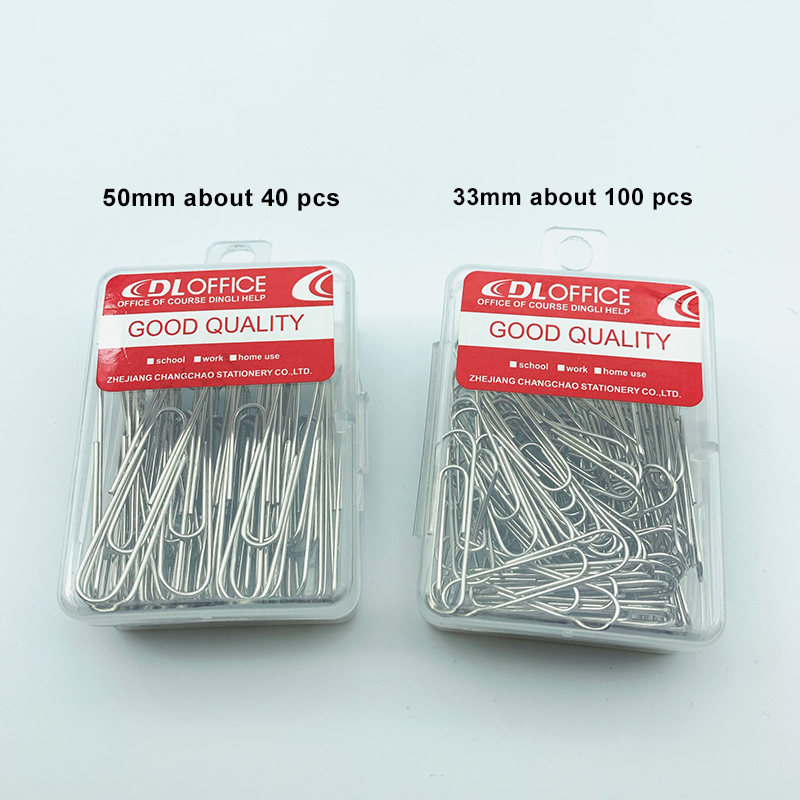 Stationery, Paper Clip, Silver / multicolor, 33mm / 55mm size【lyfs