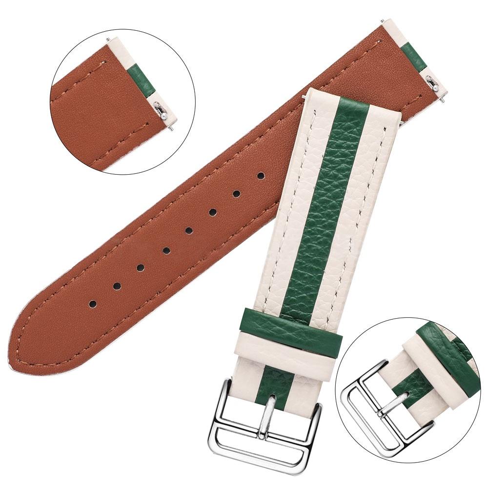 Dây đeo bằng da 20MM 22MM họa tiết sọc cho đồng hồ Garmin Vivoactive 3 Forerunner 645 245 Vivomove HR Vivoactive 4 Venu2