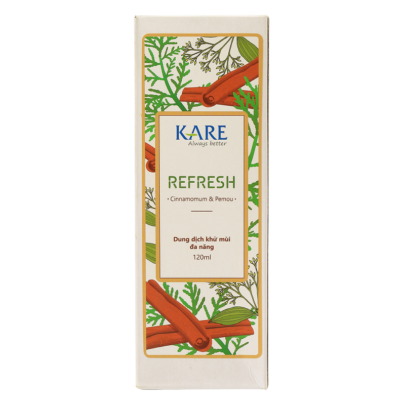 Dung Dịch Khử Mùi Kare Refresh (Cinnamon &amp; Pemou) - 120ml