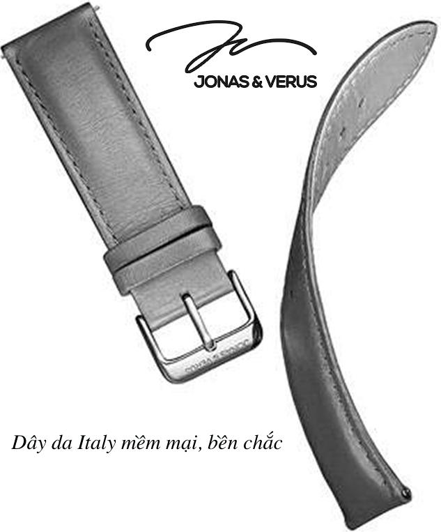 Đồng hồ đeo tay Nam hiệu JONAS & VERUS Y01544-A0.WWWLH, Máy Cơ , Kính mo tráng sapphire hạn chế trầy xước, Dây da Italy