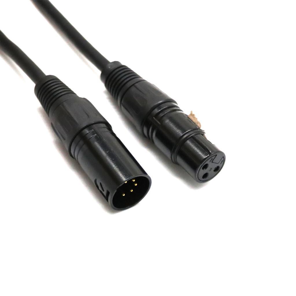 5x5-Pin Male to 3-Pin Female XLR Turnaround DMX Adapter Cable