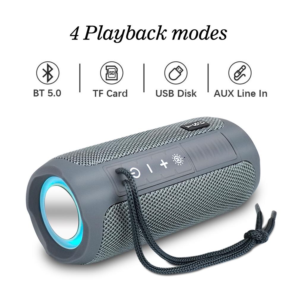 TG227 Di Động Bluetooth-Loa Bass Không Dây Có Đèn LED Màu Loa Siêu Trầm Ngoài Trời Chống Nước Cột Boombox Nhạc Stereo FM Color: Camouflage