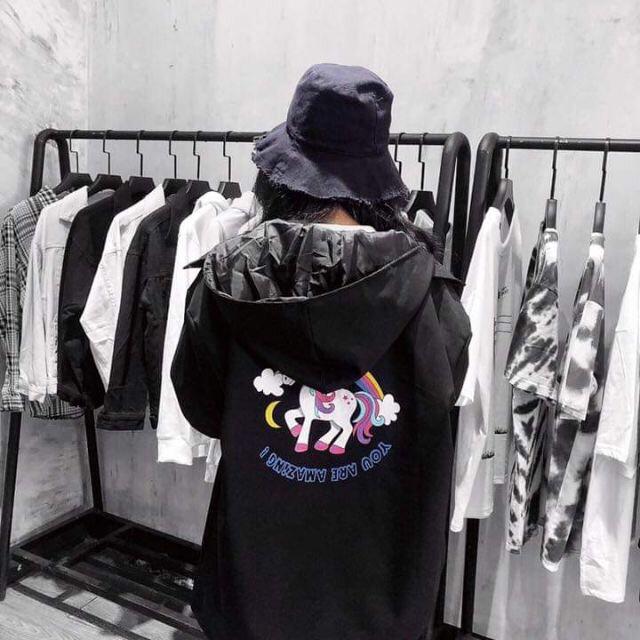 Áo khoác dù nam nữ in ngựa con dễ thương