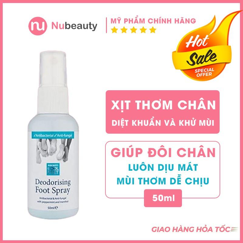 Xịt thơm chân Escenti Deodorising Foot Spray (Cool Feet)