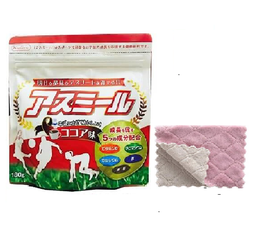 Sữa phát triển chiều cao Asumiru Nhật Bản 180g - Giúp Tăng Trưởng Chiều Cao Vượt Trội dành cho trẻ từ 3-16 tuổi – Tặng khăn mặt vải cotton mềm mịn.