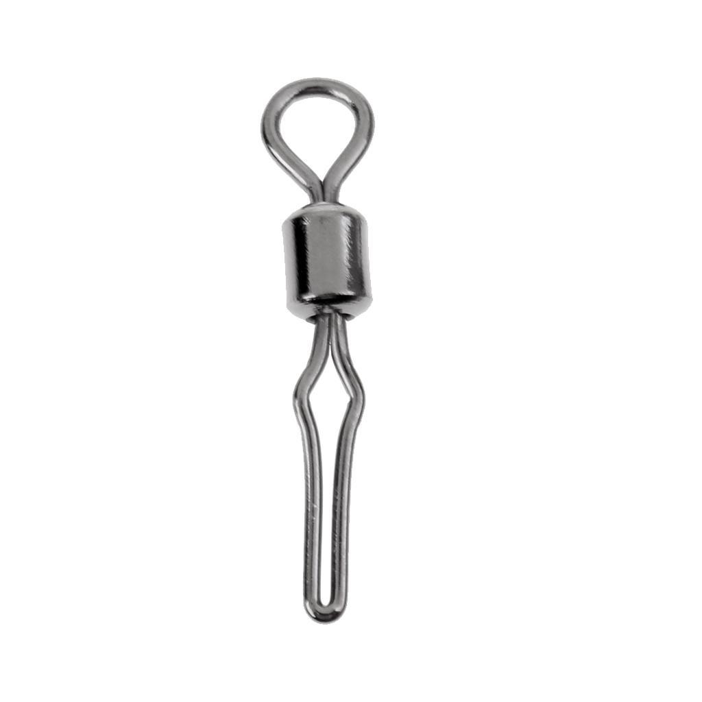 50 Pieces Swivel with Side Line Clip Fishing Tackle Fishhooks Fishing Connector Fishing Swivels with Snap