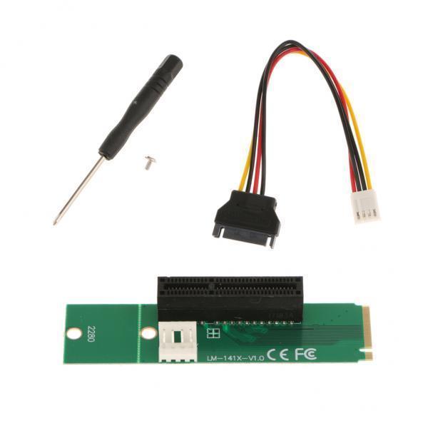 2X M.2 NGFF SSD to PCI-e 1X 4X Adapter with SATA Cable Support M.2 2280 2260