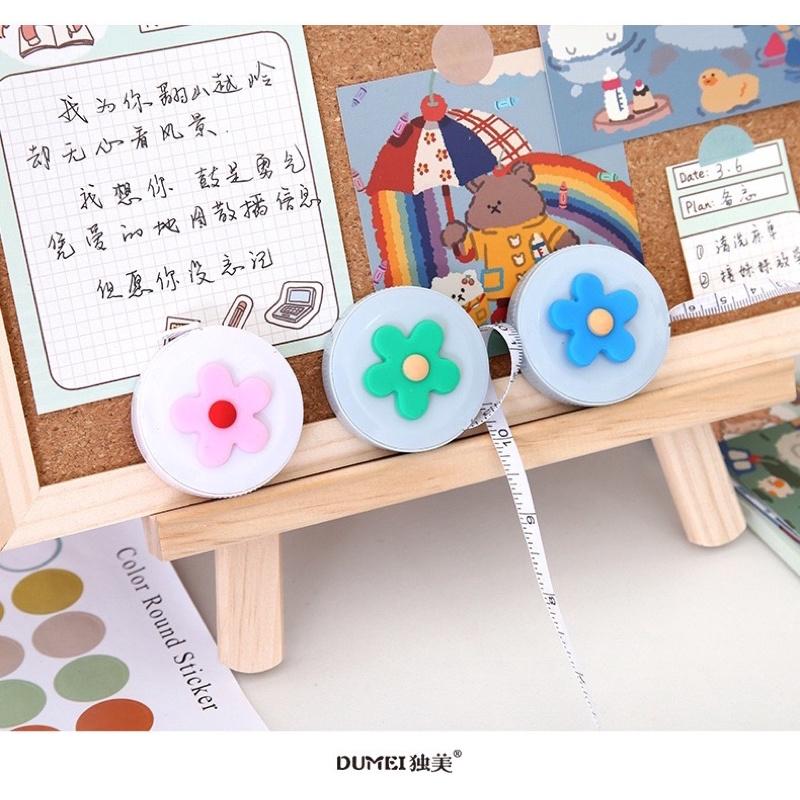 Thước dây mini hoạt hình dễ thương hộp TRÒN style Hàn Quốc - Thước đo quần áo, đo eo 1,5M có thể thu gọn tiện lợi