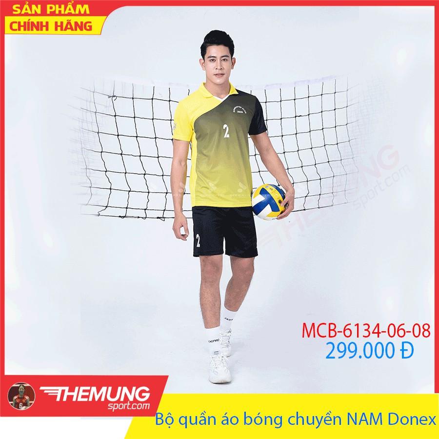 Bộ quần áo bóng chuyền NAM Donex MCB-6134 Vàng phối đen