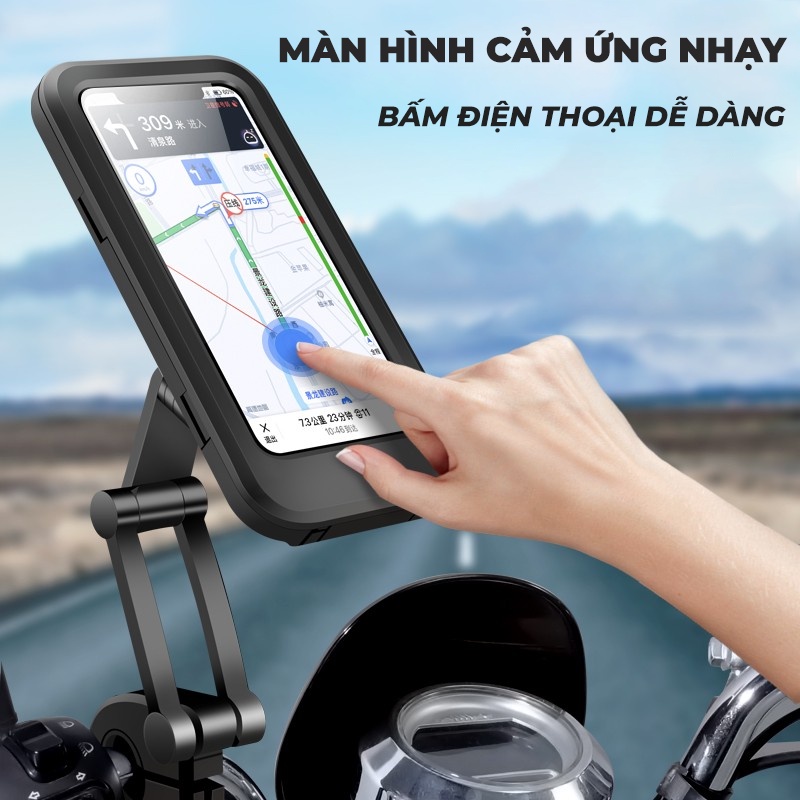 Giá Đỡ Điện Thoại Xe Máy Thông Minh Chống Nước Xoay 360 Độ - Kệ Để Điện Thoại Gắn Xe Máy Xoay 360 Độ Dễ Dàng Lắp Đặt