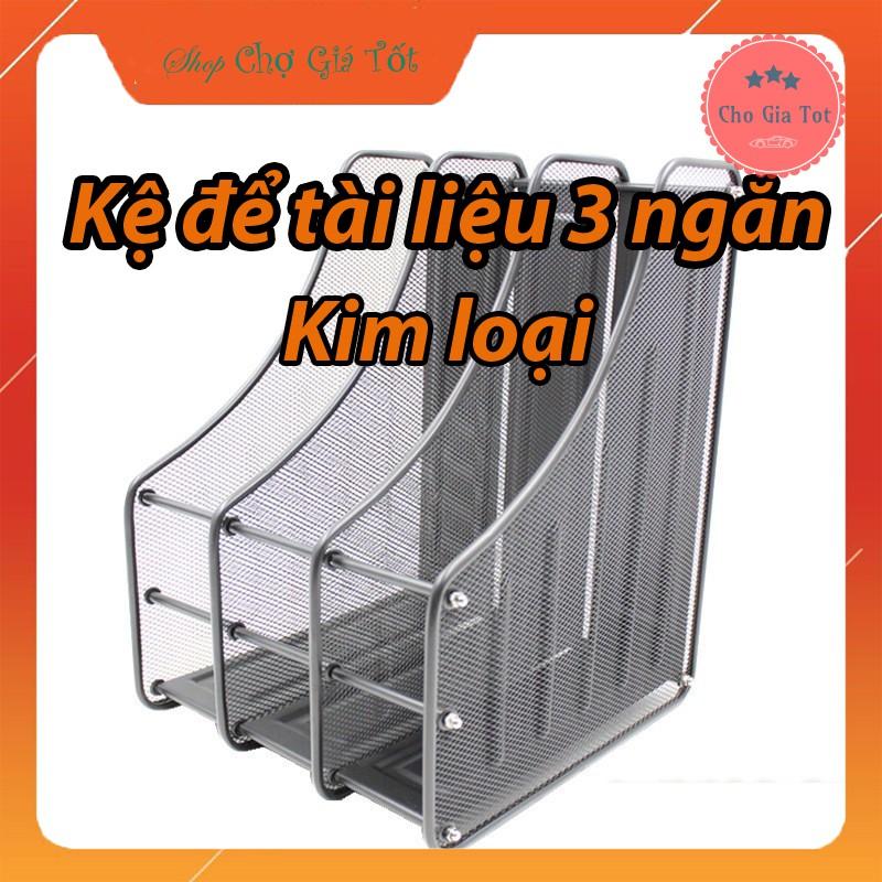 Khay đứng để sách vở tài liệu,hồ sơ văn phòng 3 ngăn kim loại