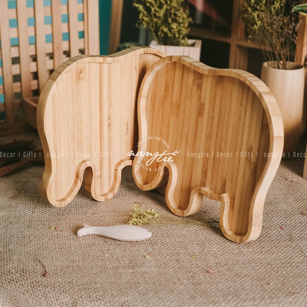 Khay gỗ tre hình con voi cho bé - Khay gỗ tre