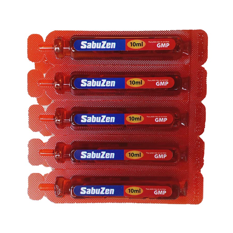 Thực Phẩm Bảo Vệ Sức Khỏe SABUZEN (Hộp 4 vỉ x 5 ống x 10ml)_Hỗ trợ tăng cường sức khỏe, nâng cao sức đề kháng, giảm nguy cơ mắc bệnh đường hô hấp trên như viêm mũi họng, viêm phế quản