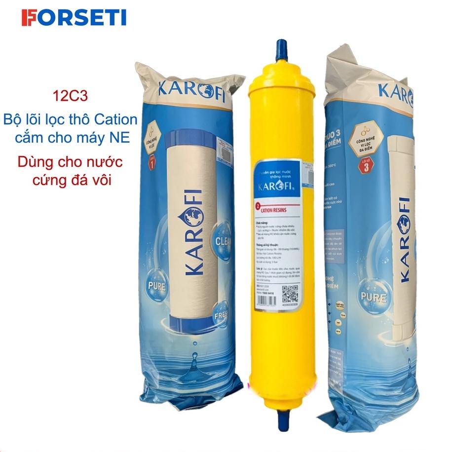 Combo lõi lọc thô 123 Karofi với lõi số 2 Cation Resins T33 chính hãng Dùng cho các máy N-e117, N-e118 - Hàng Chính Hãng