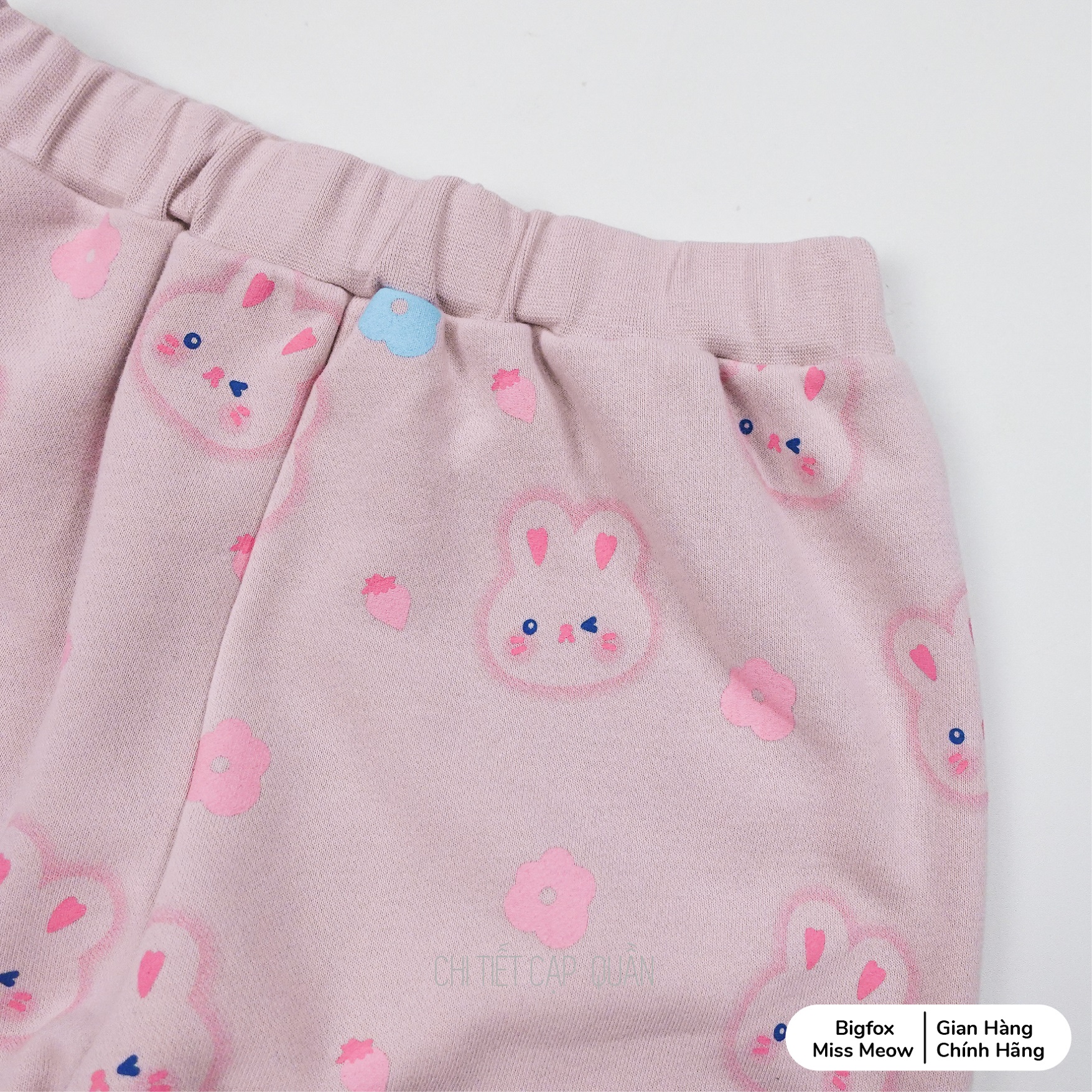 Bộ nỉ cho bé gái mùa thu thu đông size đại BIGFOX MISS MEOW quần áo trẻ em in thỏ phom Hàn cỡ 3,7,9,11 tuổi 40kg 2002