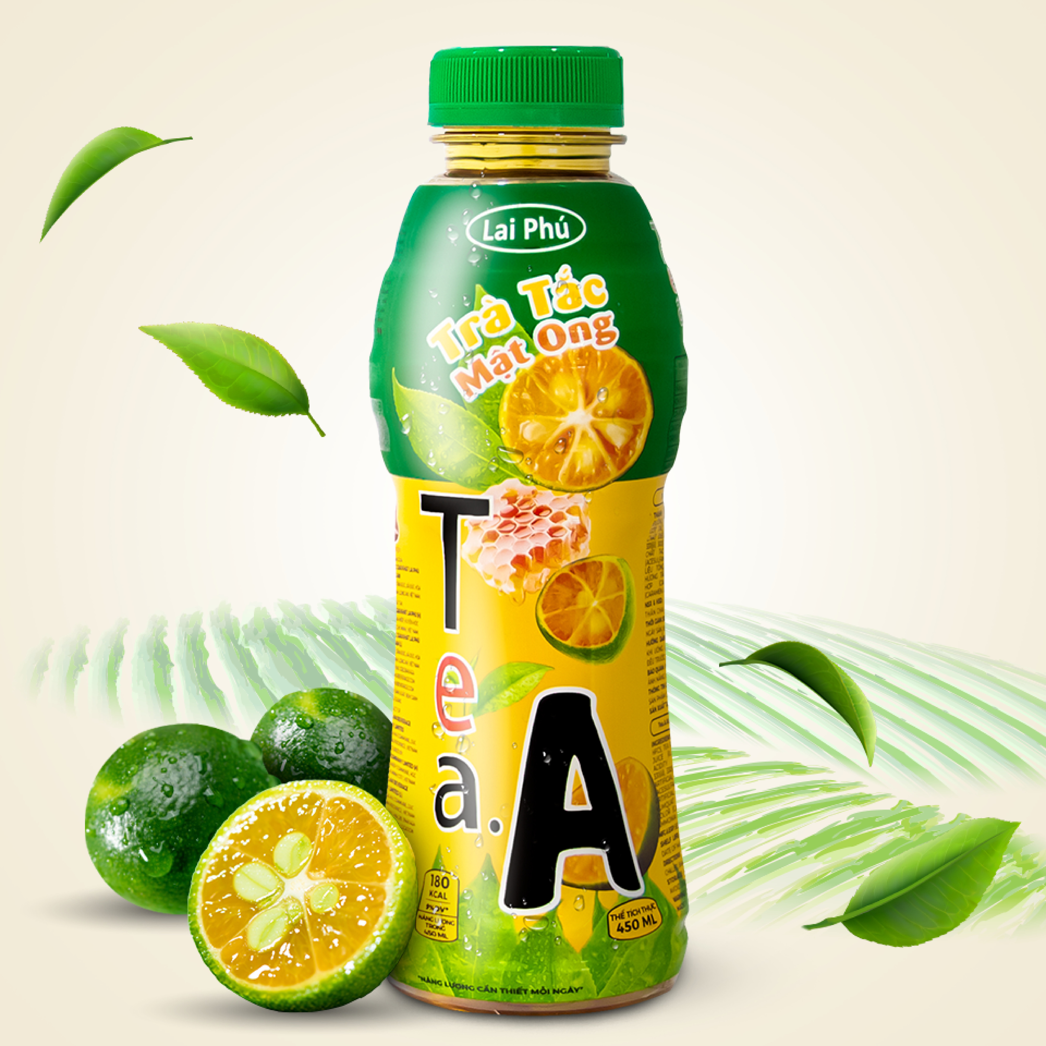 Trà Tắc Mật Ong Tea A Chai 450ml - Lốc 6 Chai