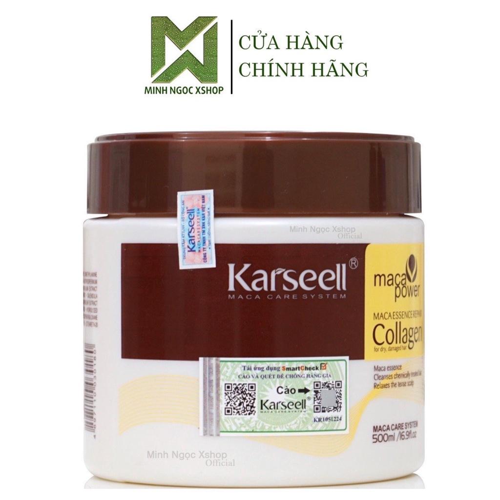 Kem ủ tóc Collagen KARSEELL dạng hũ 500ml, dầu hấp phục hồi siêu mượt chuẩn salon ngay tại nhà