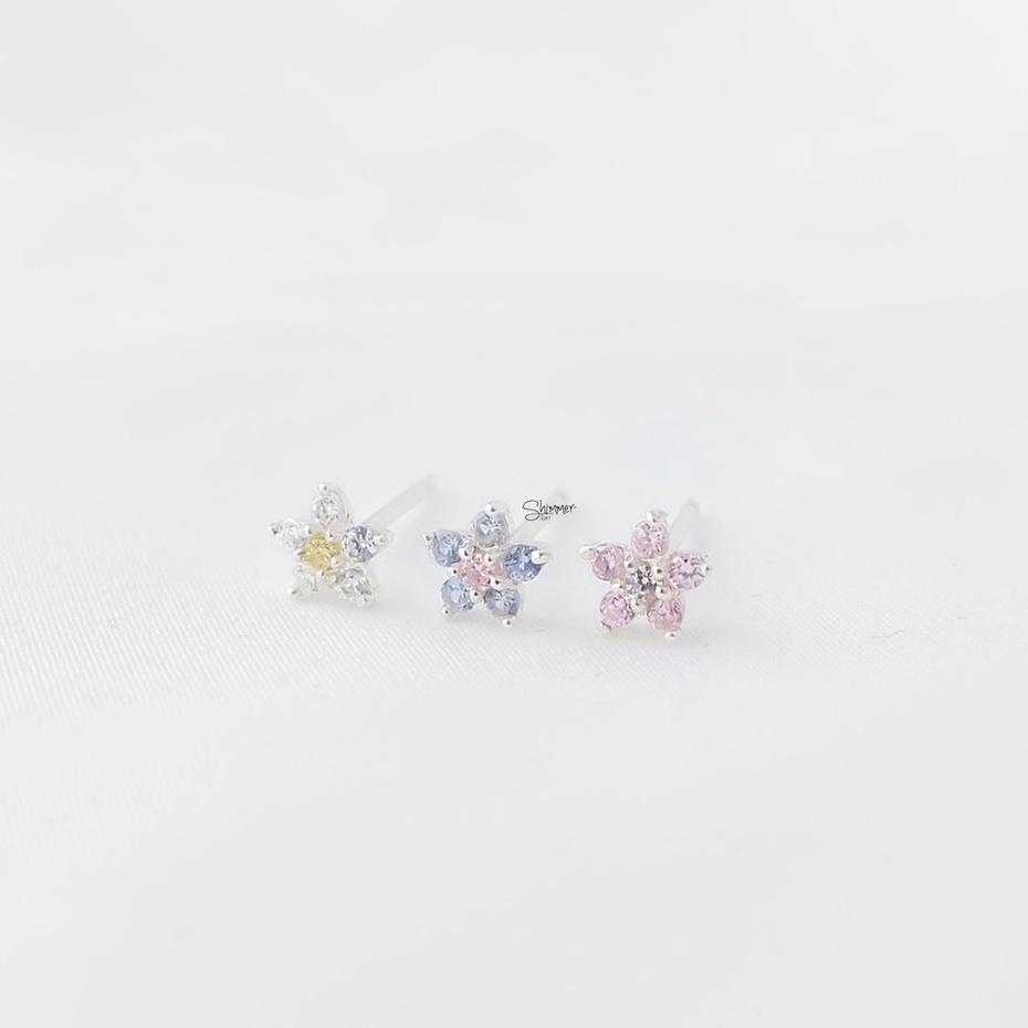 Bông tai bạc 925 Colorful Flower - Shimmer Silver