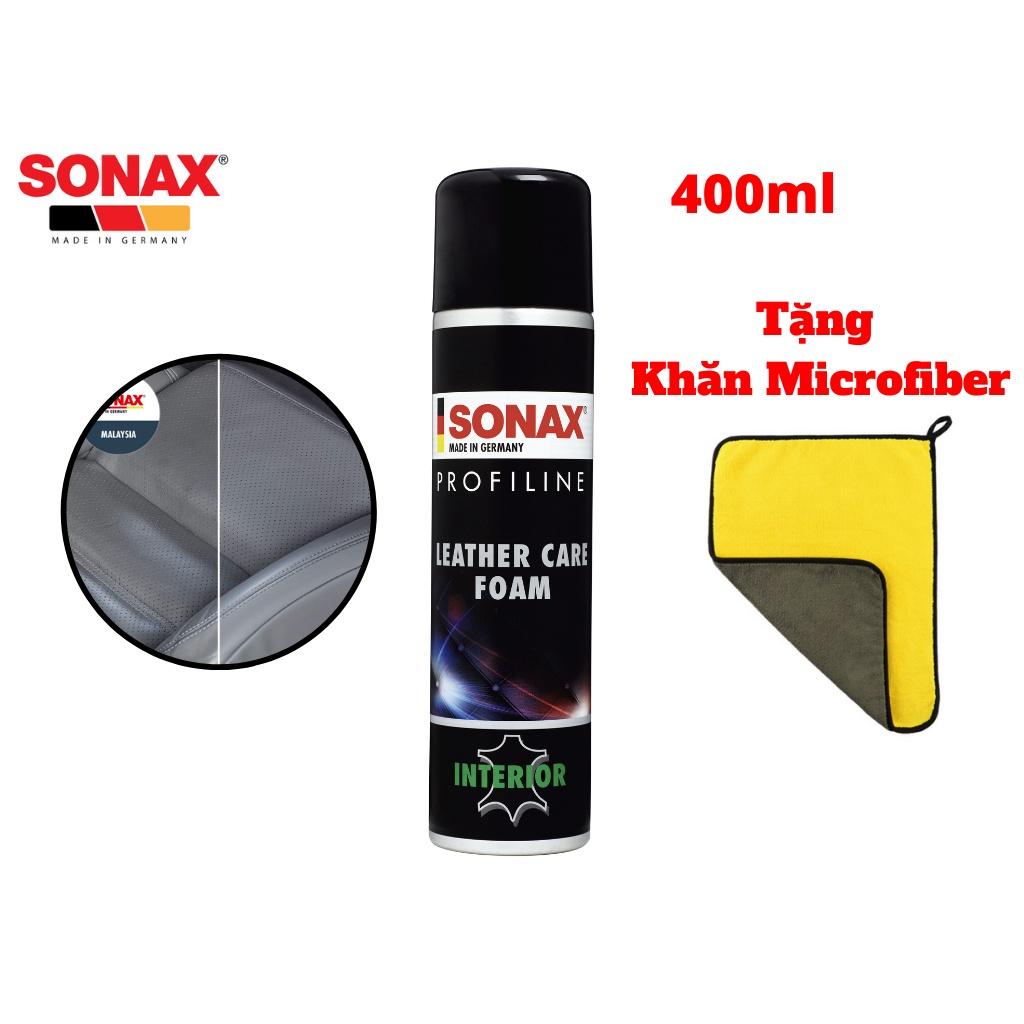 Xịt Bọt Vệ Sinh Nội Thất Ghế Da Đục Lỗ Ô tô Sonax 289300 400ml Tặng Khăn