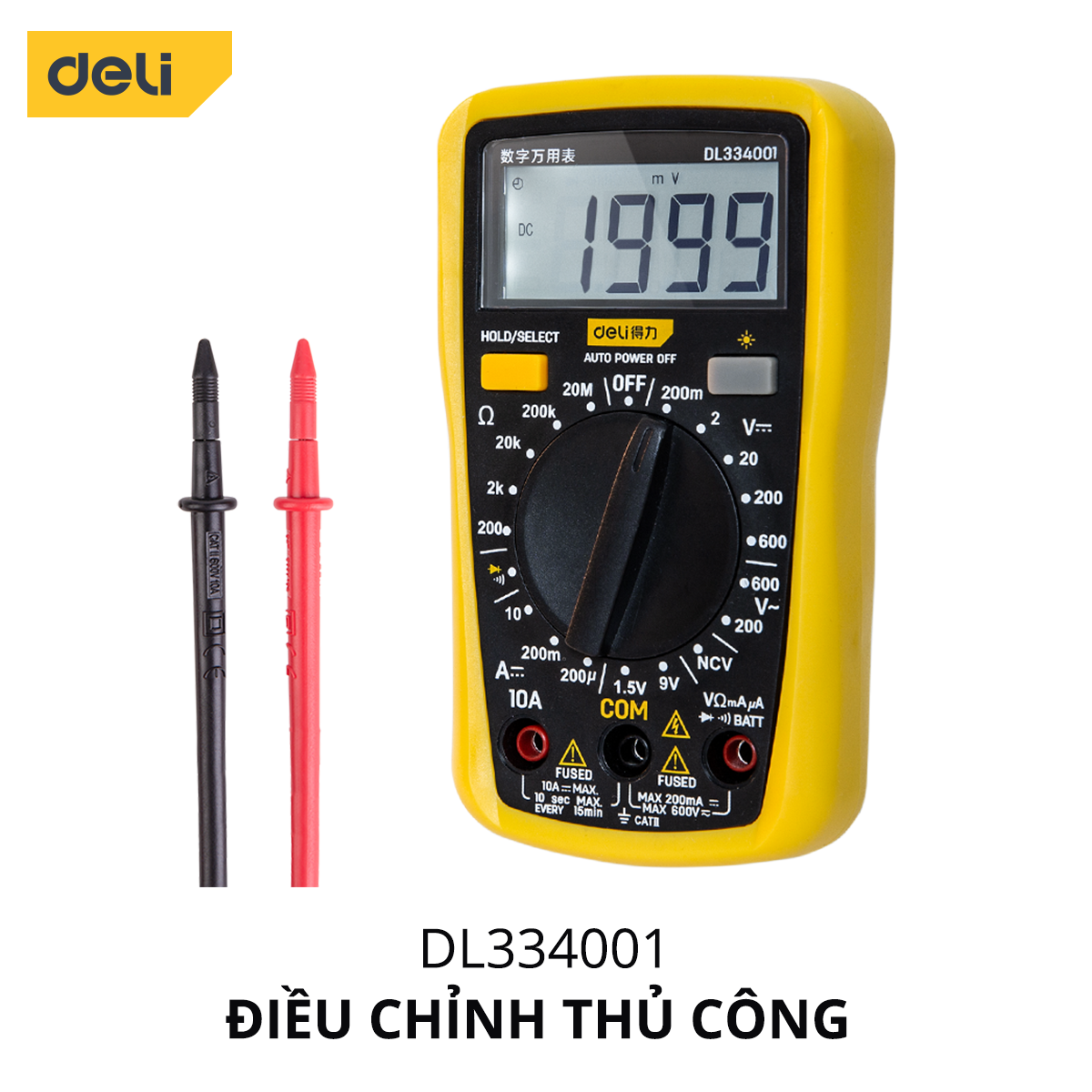 Đồng Hồ Đo Điện Tử Vạn Năng Deli Chính Hãng - Đo Lường Chính Xác, Dễ Dàng Sử Dụng, Màn Hình Hiển Thị Rõ Ràng - DL334001