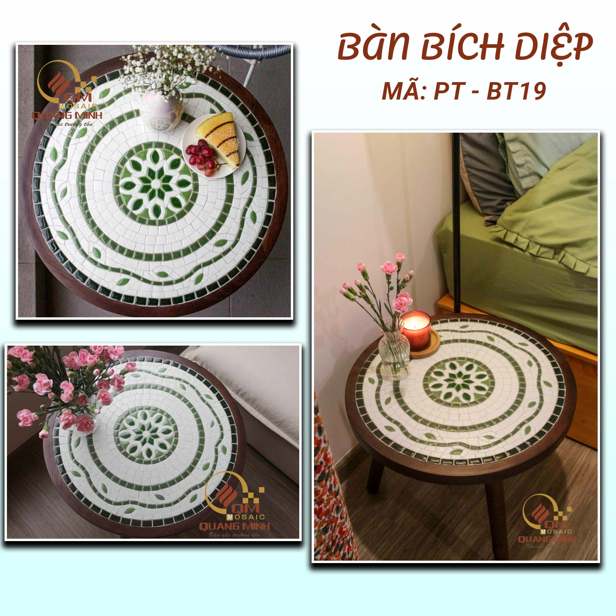 Bàn trà gốm Bích Diệp- BT19