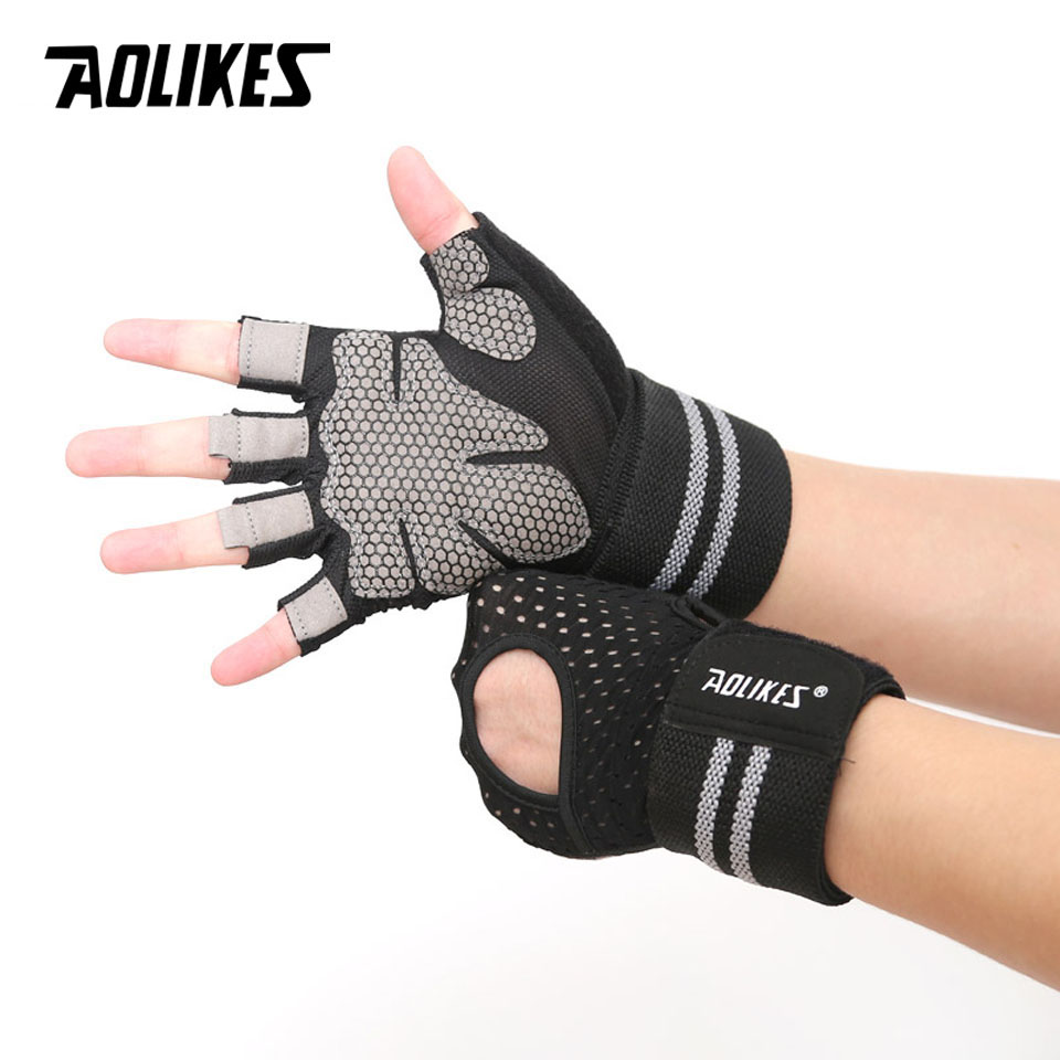 Găng tay tập gym có quấn cổ tay AOLIKES A-113B Fitness Gym Glove