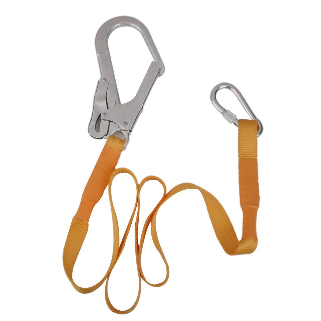 22KN Outdoor Climbing Safety Harness Belt Lanyard With Carabiner Buckle