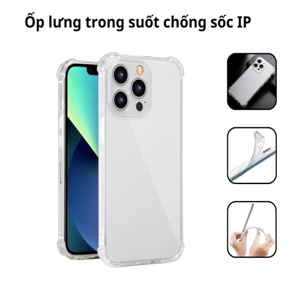 Ốp lưng TPU trong suốt chống sốc dành cho Iphone X,11,12,13,14